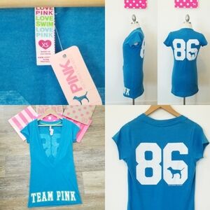 Victoria's Secret PINK Vintage Swim Cover-up V Neck Sexy Plunge Iconic Logo NWT